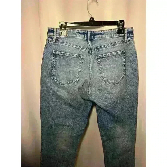 Loft Women's High Rise Straight Leg Distressed Jeans Size 18 Blue Denim - Picture 14 of 16